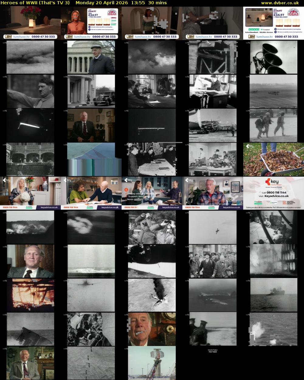 Heroes of WWII (That's TV 3) Monday 20 April 2026 13:55 - 14:25