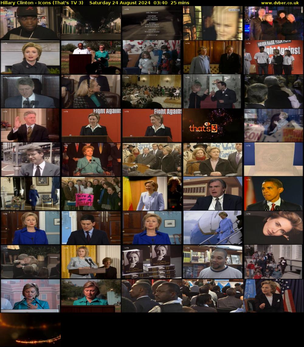 Hillary Clinton - Icons (That's TV 3) Saturday 24 August 2024 03:40 - 04:05