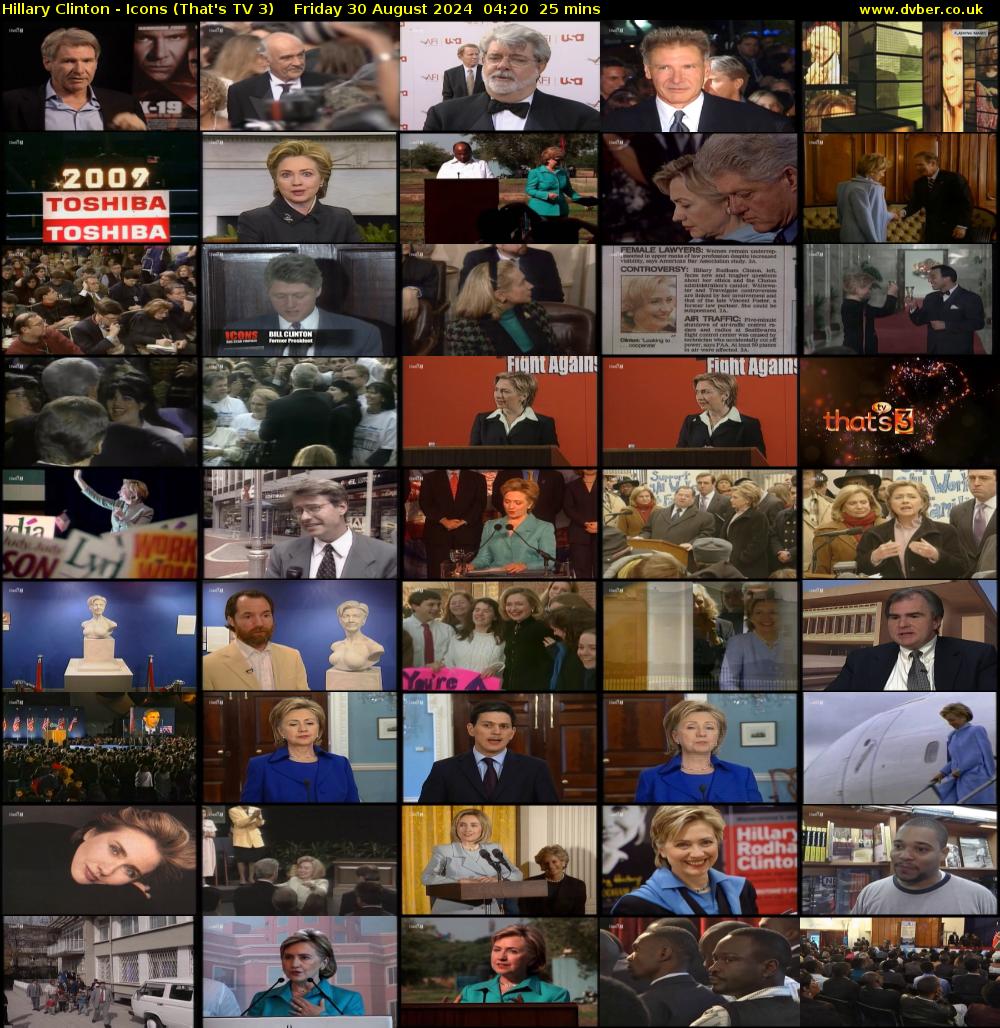 Hillary Clinton - Icons (That's TV 3) Friday 30 August 2024 04:20 - 04:45
