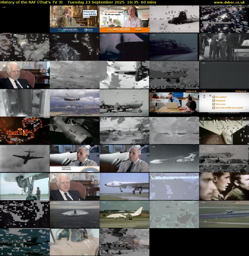 History of the RAF (That's TV 3) Tuesday 23 September 2025 16:35 - 17:35