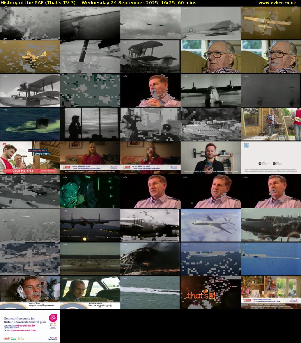 History of the RAF (That's TV 3) Wednesday 24 September 2025 16:25 - 17:25