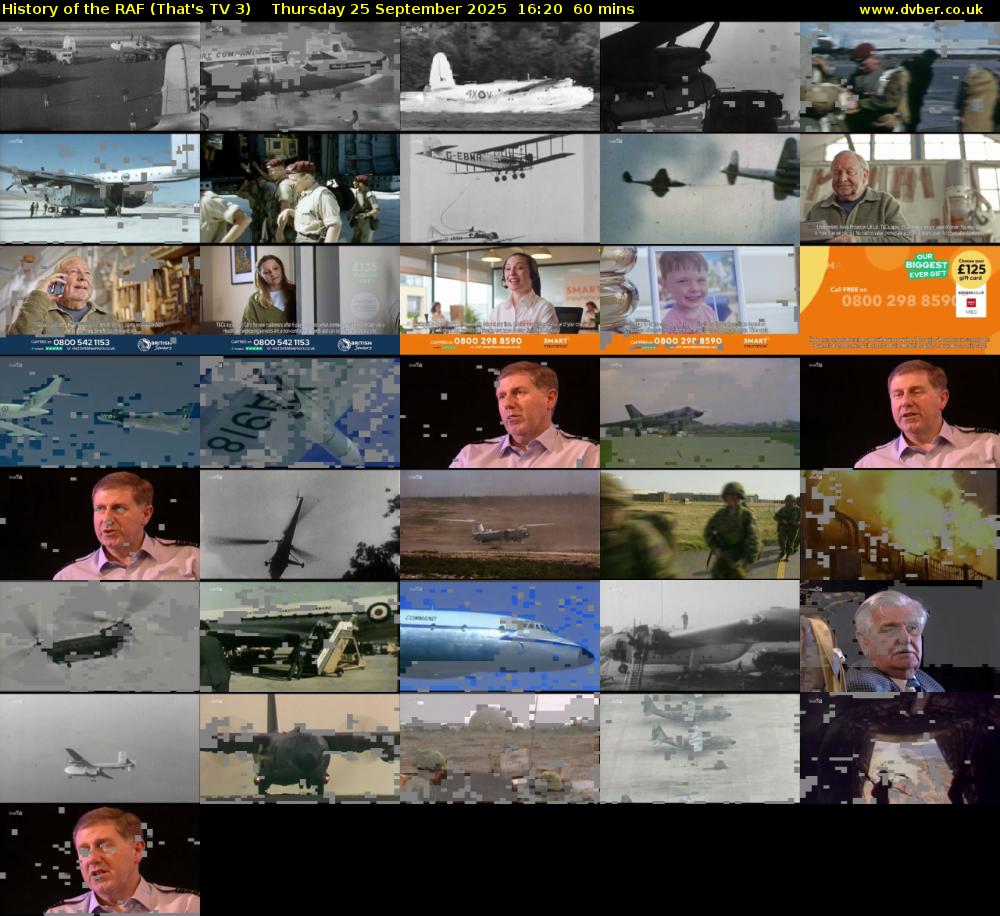 History of the RAF (That's TV 3) Thursday 25 September 2025 16:20 - 17:20