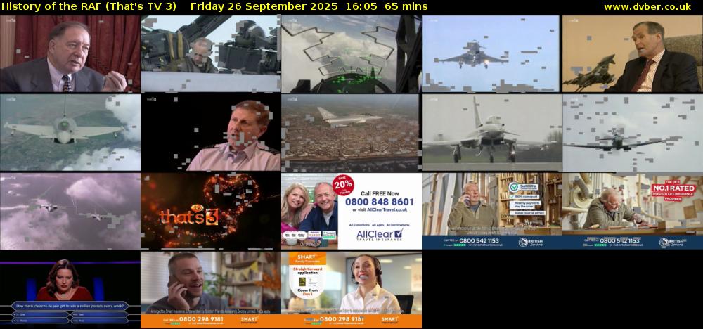 History of the RAF (That's TV 3) Friday 26 September 2025 16:05 - 17:10