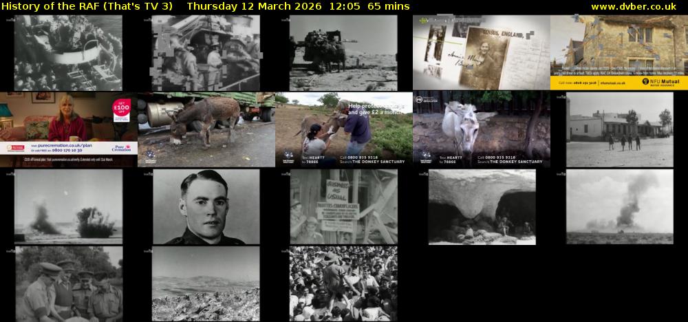 History of the RAF (That's TV 3) Thursday 12 March 2026 12:05 - 13:10