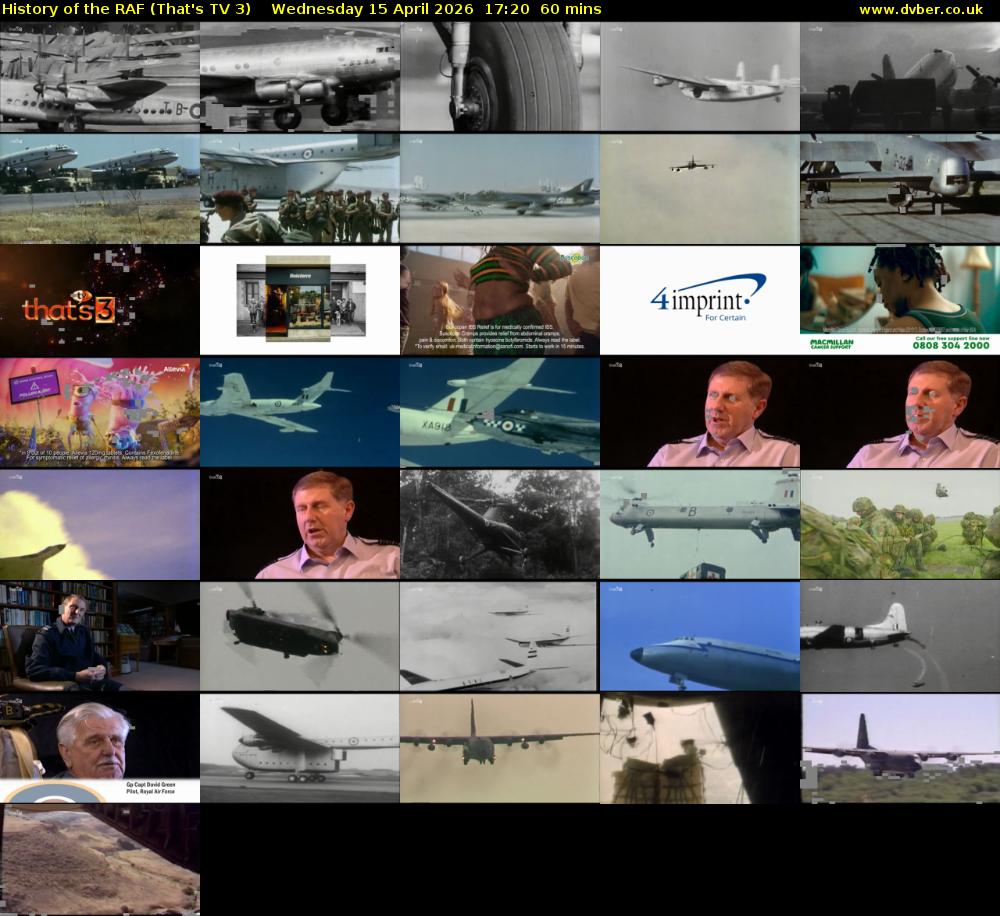History of the RAF (That's TV 3) Wednesday 15 April 2026 17:20 - 18:20