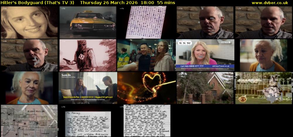 Hitler's Bodyguard (That's TV 3) Thursday 26 March 2026 18:00 - 18:55