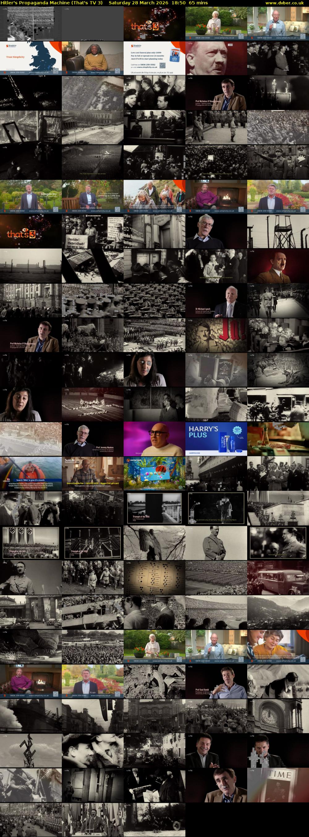 Hitler's Propaganda Machine (That's TV 3) Saturday 28 March 2026 18:50 - 19:55