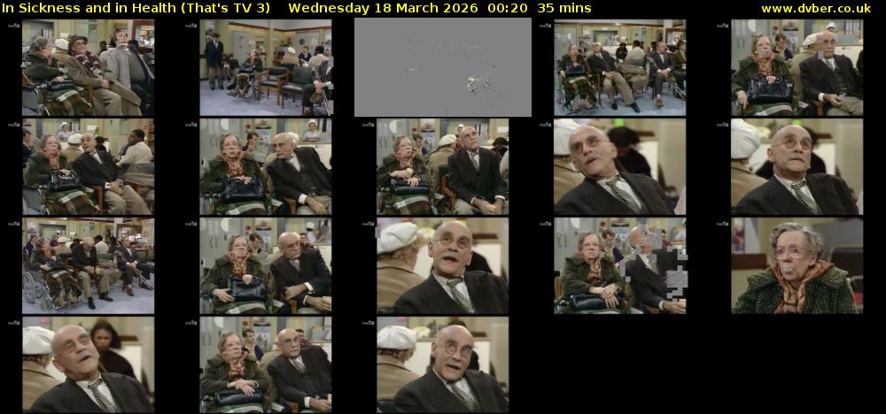 In Sickness and in Health (That's TV 3) Wednesday 18 March 2026 00:20 - 00:55