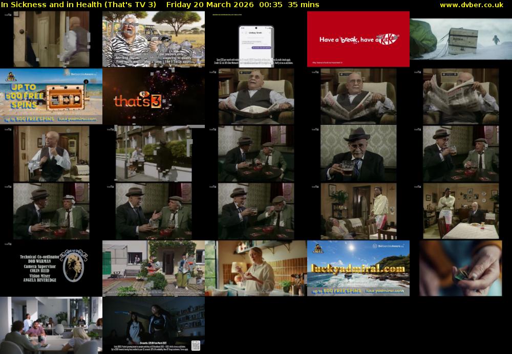 In Sickness and in Health (That's TV 3) Friday 20 March 2026 00:35 - 01:10