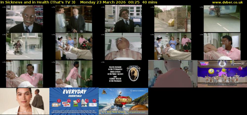 In Sickness and in Health (That's TV 3) Monday 23 March 2026 00:25 - 01:05