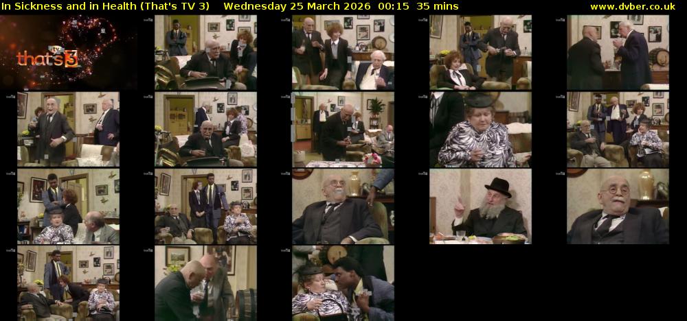 In Sickness and in Health (That's TV 3) Wednesday 25 March 2026 00:15 - 00:50