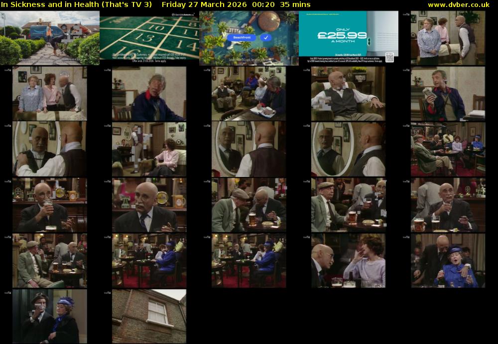 In Sickness and in Health (That's TV 3) Friday 27 March 2026 00:20 - 00:55