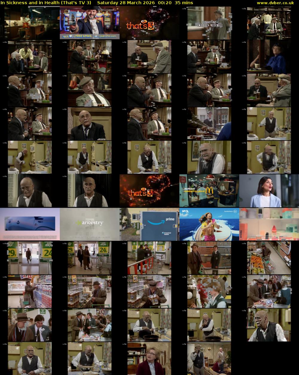 In Sickness and in Health (That's TV 3) Saturday 28 March 2026 00:20 - 00:55