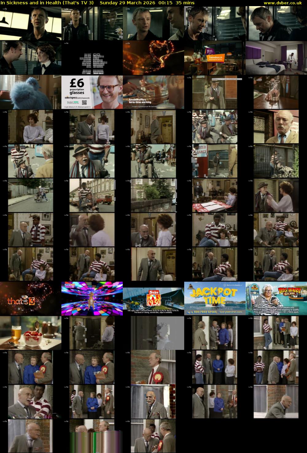 In Sickness and in Health (That's TV 3) Sunday 29 March 2026 00:15 - 00:50