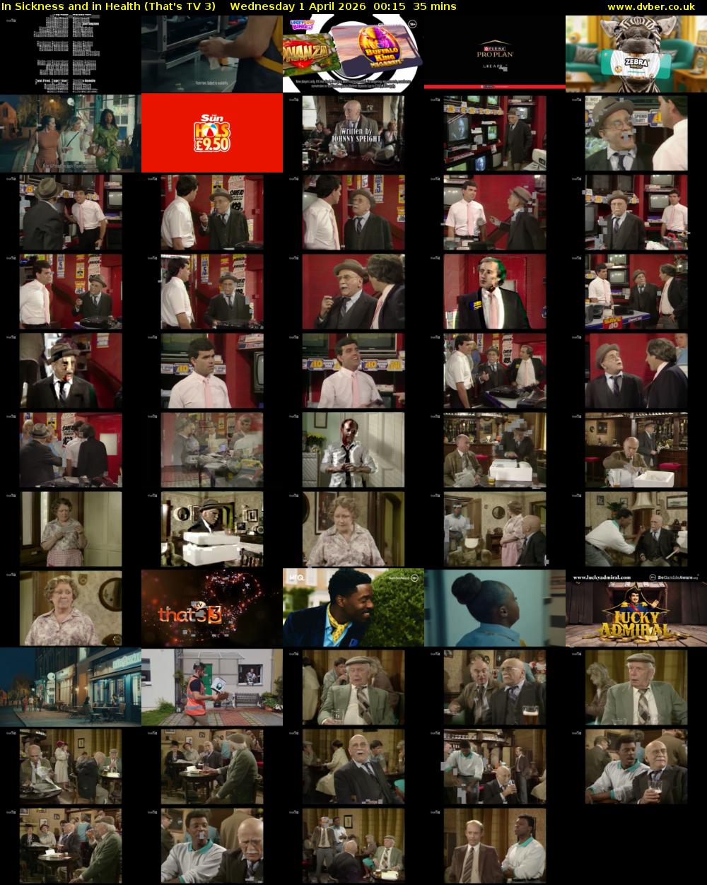 In Sickness and in Health (That's TV 3) Wednesday 1 April 2026 00:15 - 00:50