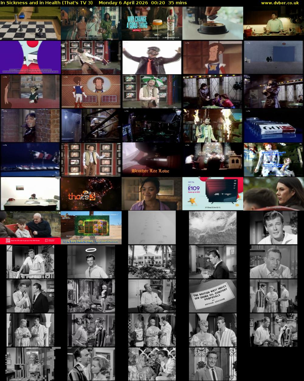 In Sickness and in Health (That's TV 3) Monday 6 April 2026 00:20 - 00:55