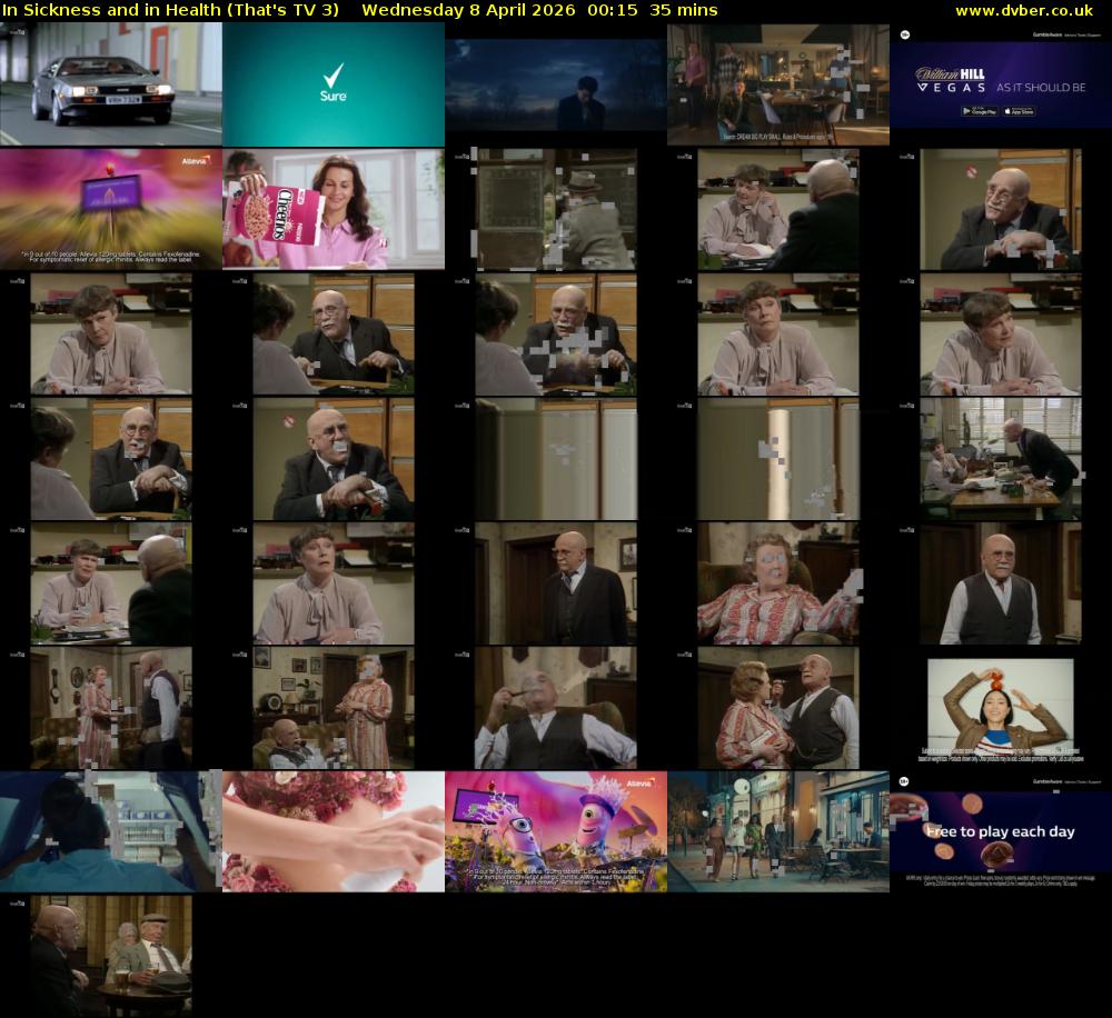 In Sickness and in Health (That's TV 3) Wednesday 8 April 2026 00:15 - 00:50