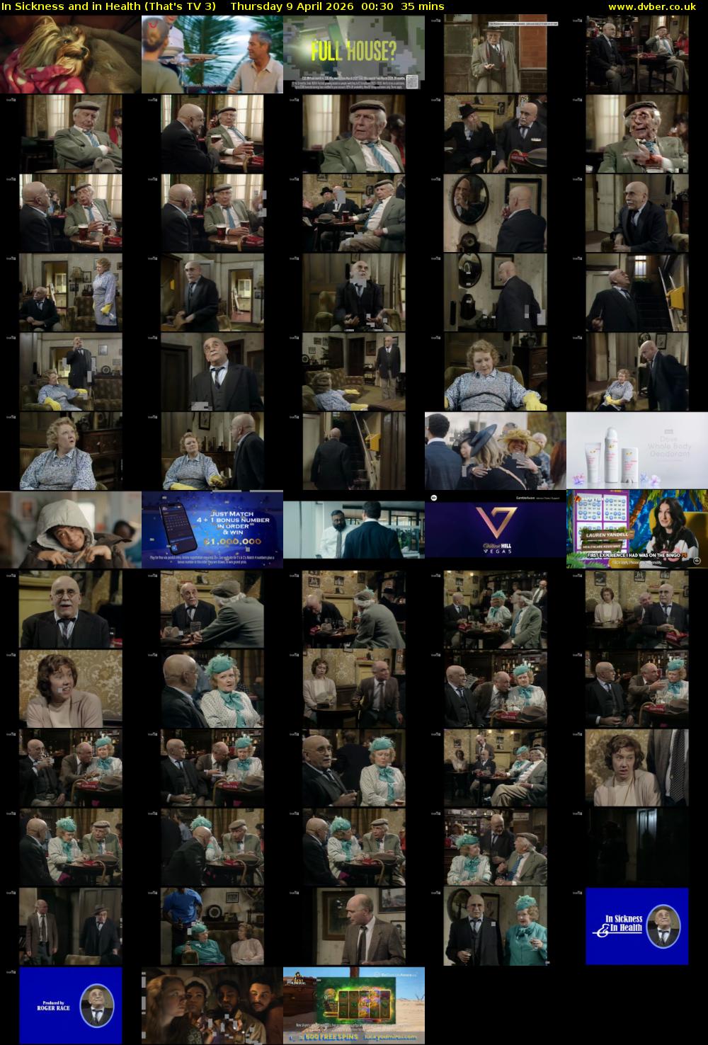 In Sickness and in Health (That's TV 3) Thursday 9 April 2026 00:30 - 01:05