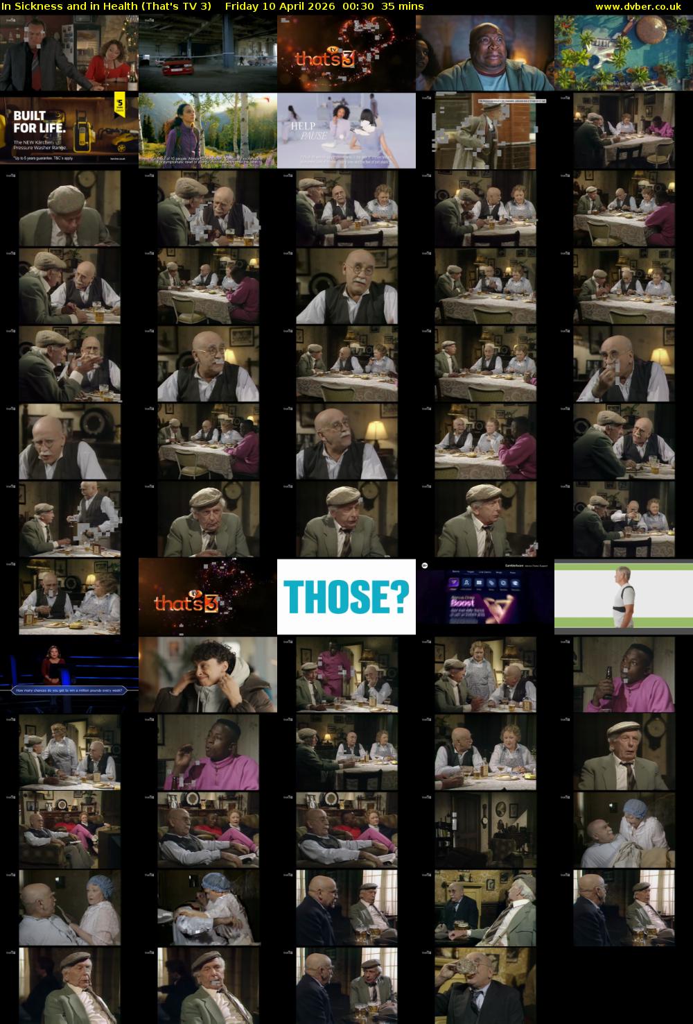 In Sickness and in Health (That's TV 3) Friday 10 April 2026 00:30 - 01:05