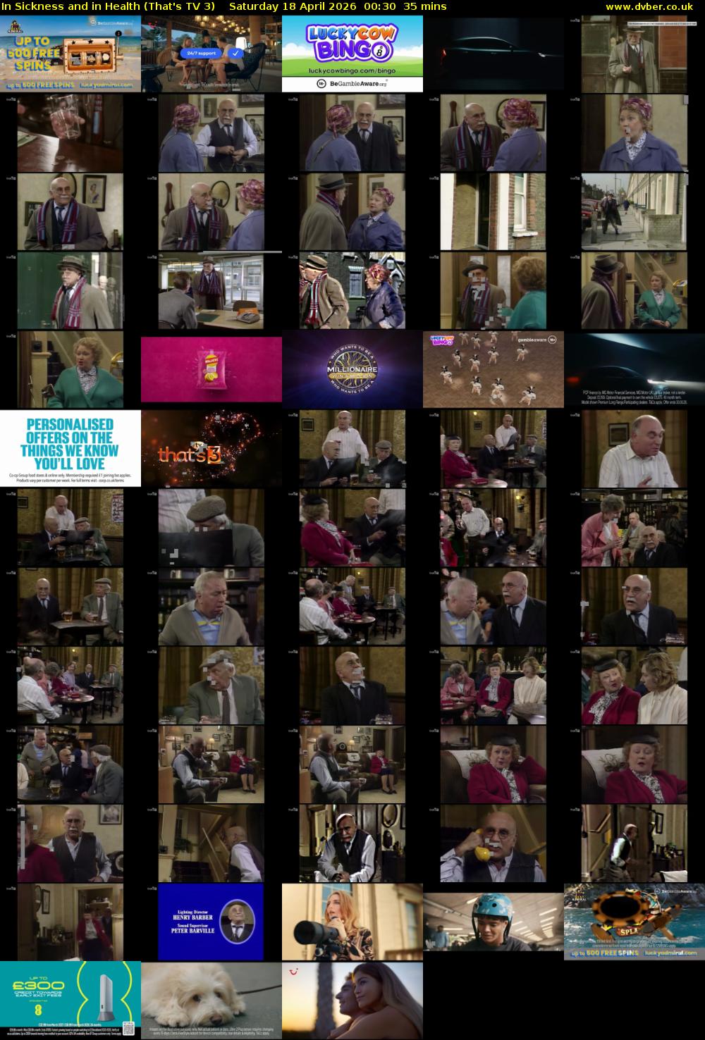 In Sickness and in Health (That's TV 3) Saturday 18 April 2026 00:30 - 01:05