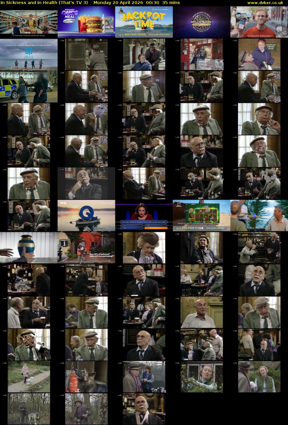 In Sickness and in Health (That's TV 3) Monday 20 April 2026 00:30 - 01:05