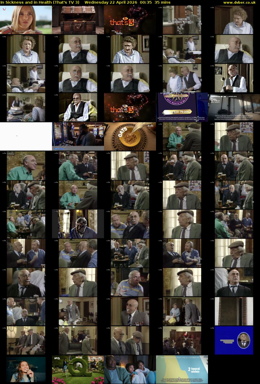 In Sickness and in Health (That's TV 3) Wednesday 22 April 2026 00:35 - 01:10