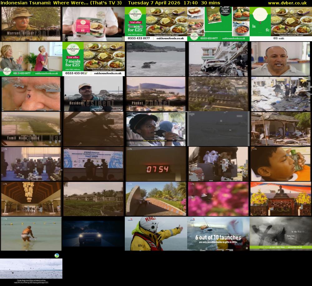 Indonesian Tsunami: Where Were... (That's TV 3) Tuesday 7 April 2026 17:40 - 18:10