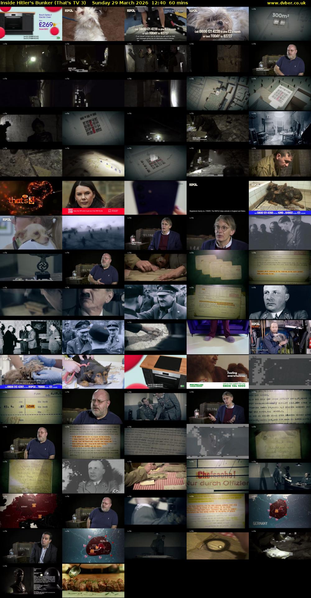 Inside Hitler's Bunker (That's TV 3) Sunday 29 March 2026 12:40 - 13:40