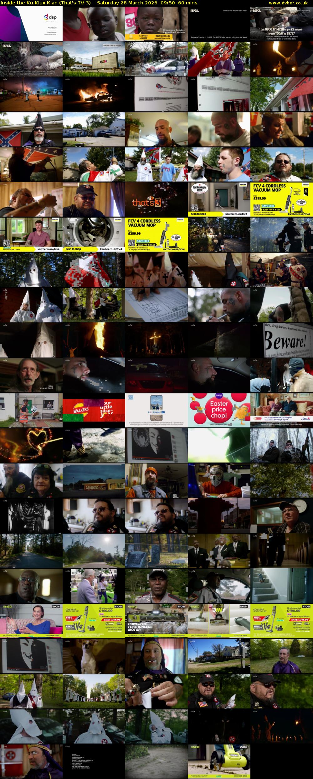 Inside the Ku Klux Klan (That's TV 3) Saturday 28 March 2026 09:50 - 10:50