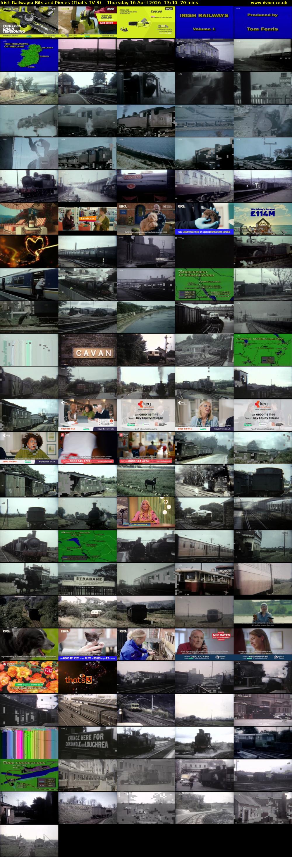 Irish Railways: Bits and Pieces (That's TV 3) Thursday 16 April 2026 13:40 - 14:50