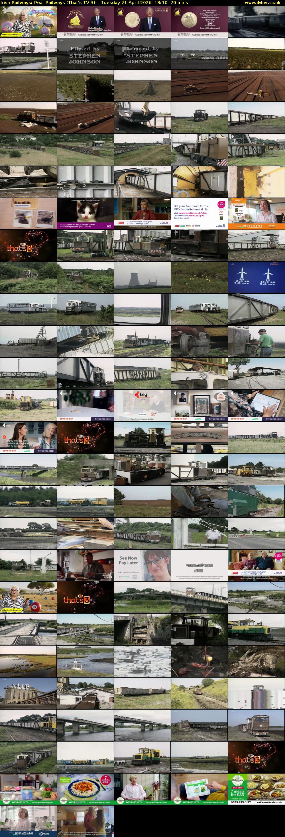 Irish Railways: Peat Railways (That's TV 3) Tuesday 21 April 2026 13:10 - 14:20