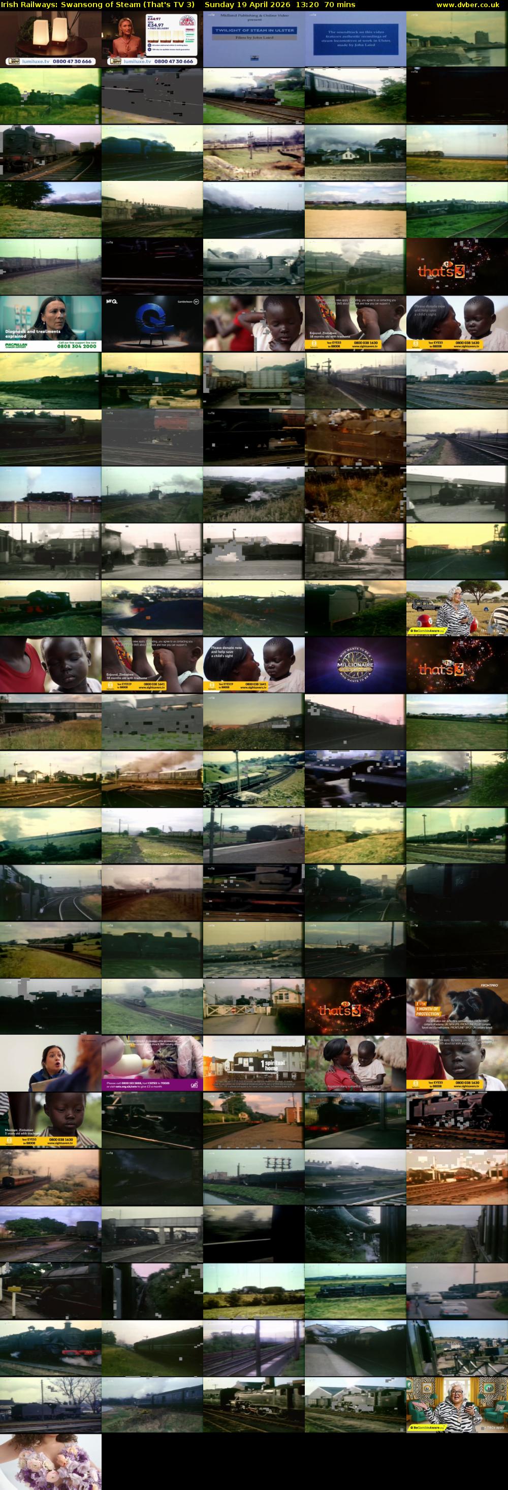 Irish Railways: Swansong of Steam (That's TV 3) Sunday 19 April 2026 13:20 - 14:30