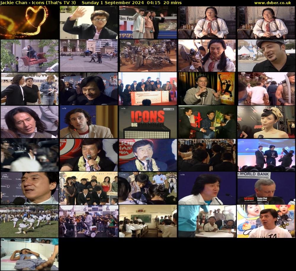 Jackie Chan - Icons (That's TV 3) Sunday 1 September 2024 04:15 - 04:35