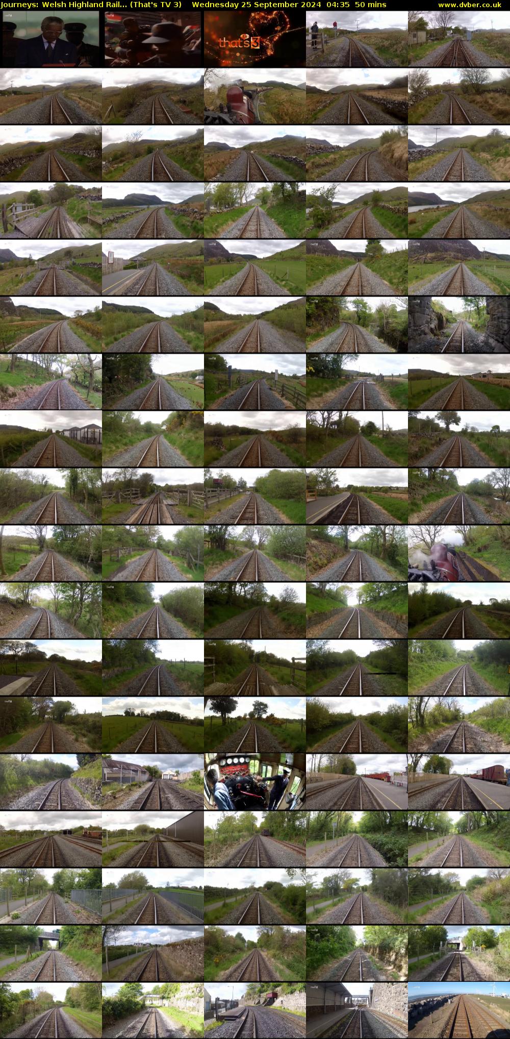 Journeys: Welsh Highland Rail... (That's TV 3) Wednesday 25 September 2024 04:35 - 05:25