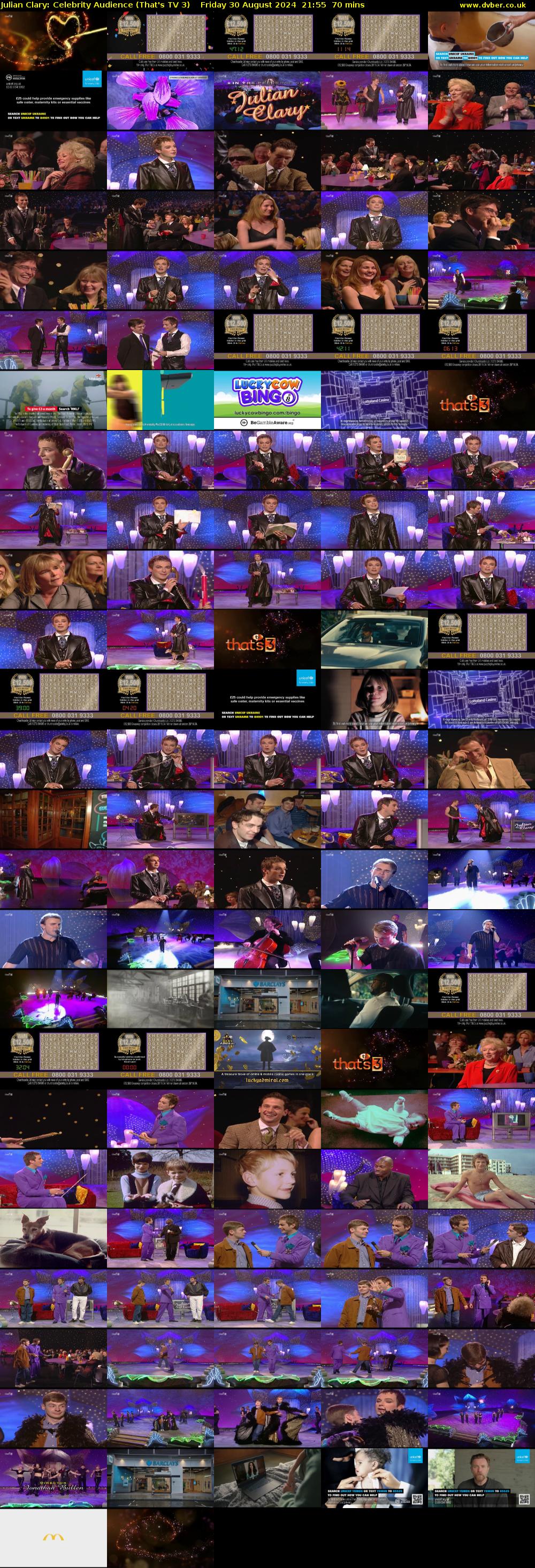 Julian Clary: Celebrity Audience (That's TV 3) Friday 30 August 2024 21:55 - 23:05