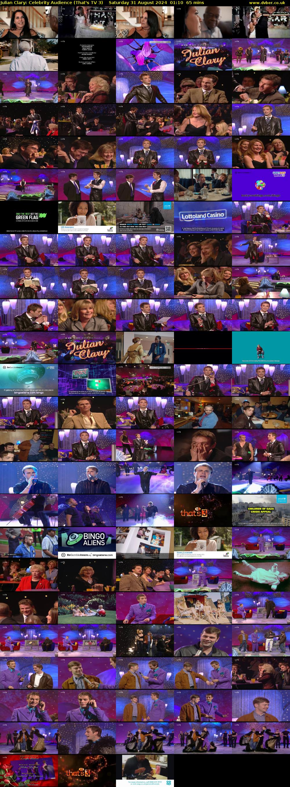 Julian Clary: Celebrity Audience (That's TV 3) Saturday 31 August 2024 01:10 - 02:15