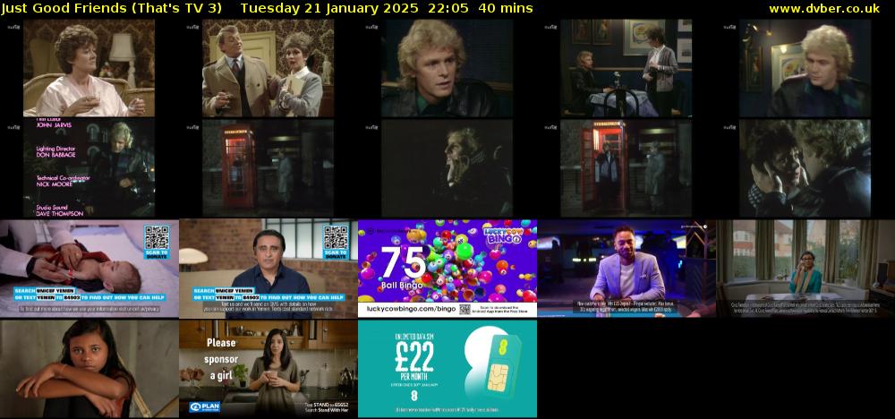 Just Good Friends (That's TV 3) Tuesday 21 January 2025 22:05 - 22:45