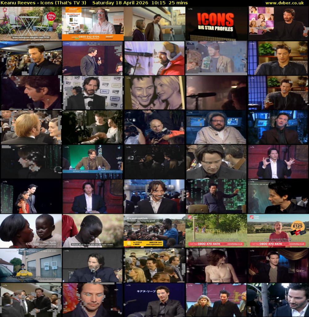 Keanu Reeves - Icons (That's TV 3) Saturday 18 April 2026 10:15 - 10:40
