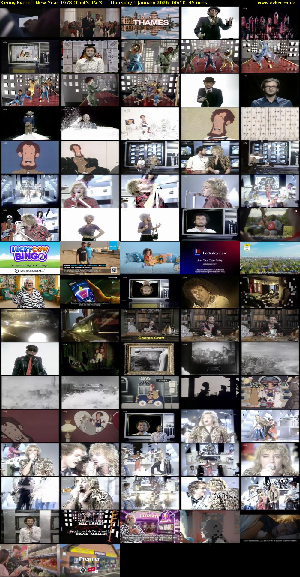 Kenny Everett New Year 1978 (That's TV 3) Thursday 1 January 2026 00:10 - 00:55