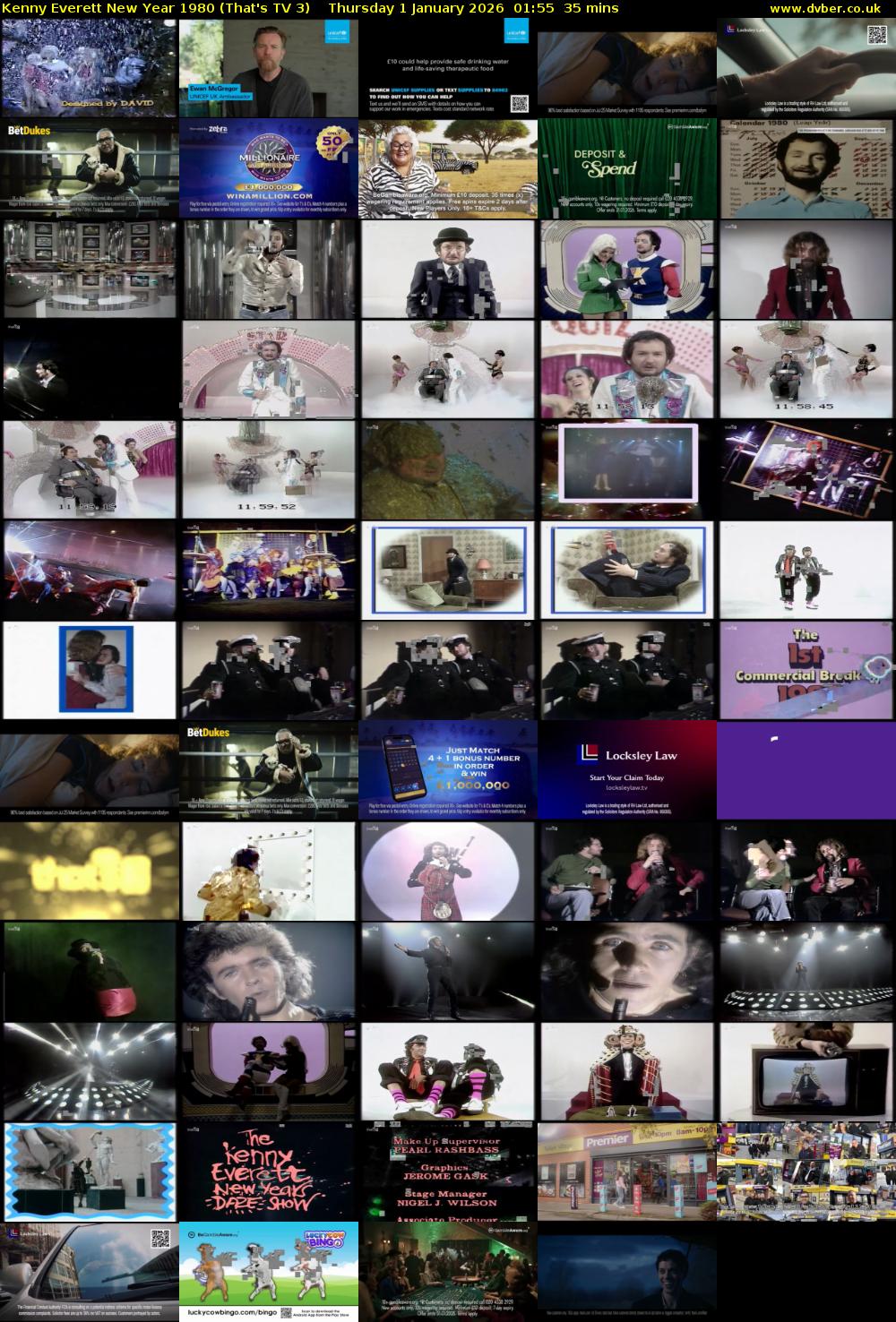 Kenny Everett New Year 1980 (That's TV 3) Thursday 1 January 2026 01:55 - 02:30