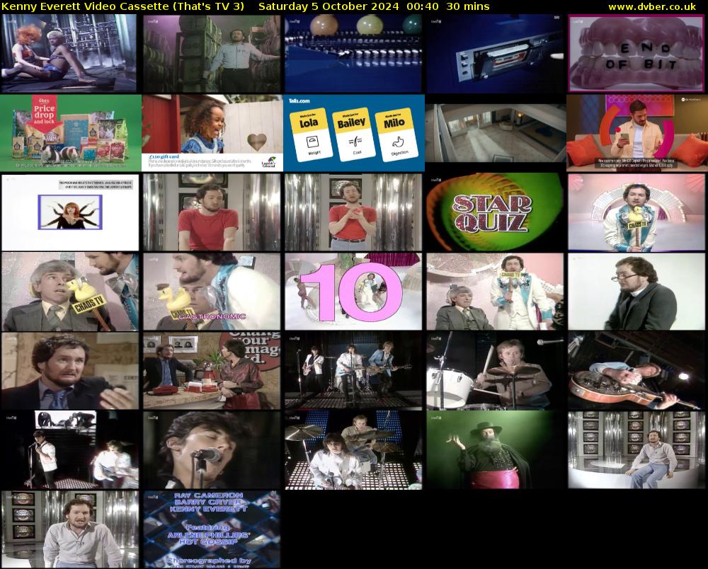 Kenny Everett Video Cassette (That's TV 3) Saturday 5 October 2024 00:40 - 01:10