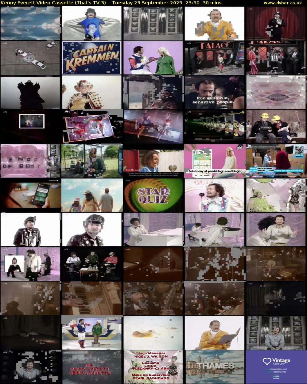 Kenny Everett Video Cassette (That's TV 3) Tuesday 23 September 2025 23:50 - 00:20