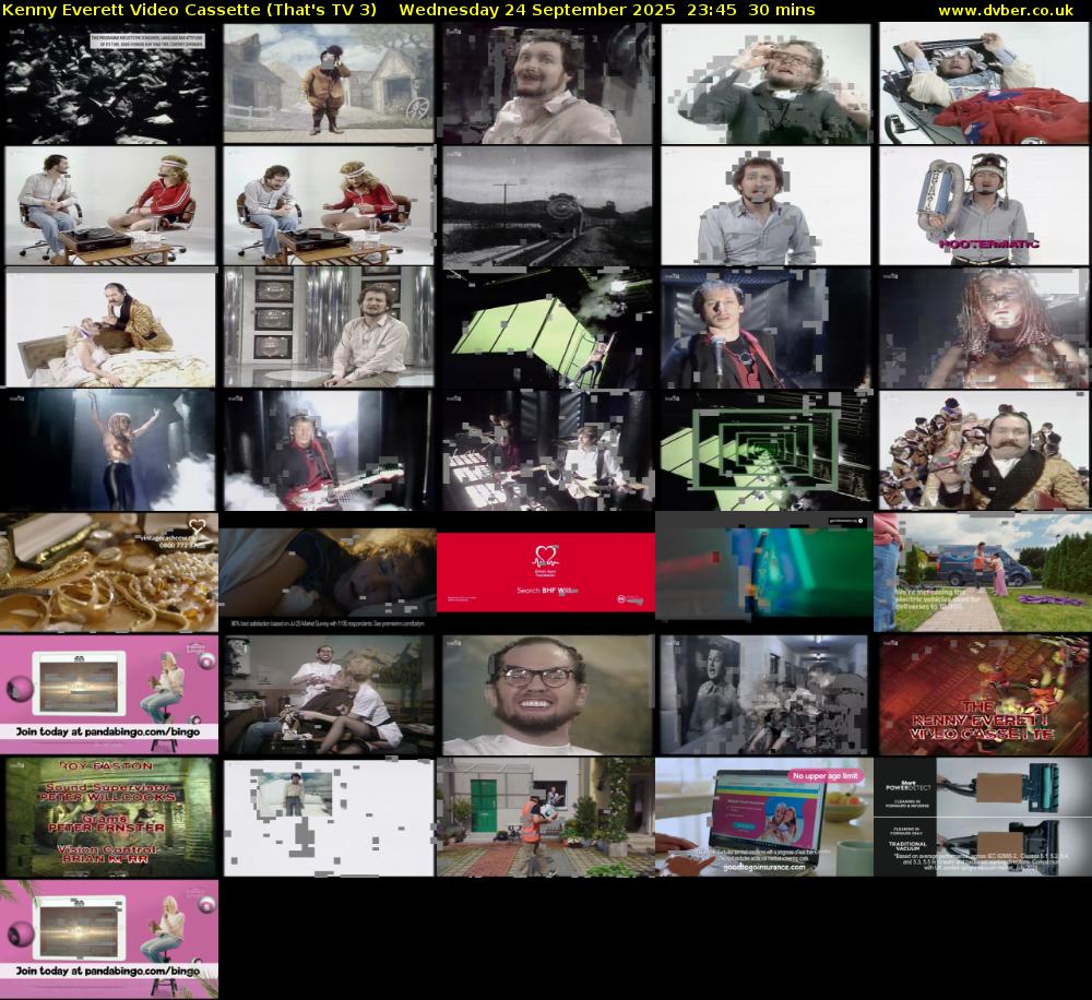 Kenny Everett Video Cassette (That's TV 3) Wednesday 24 September 2025 23:45 - 00:15