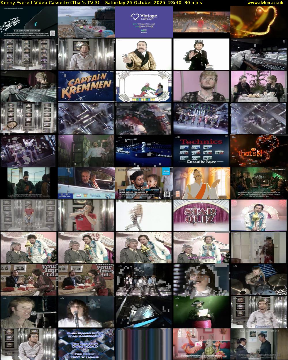 Kenny Everett Video Cassette (That's TV 3) Saturday 25 October 2025 23:40 - 00:10