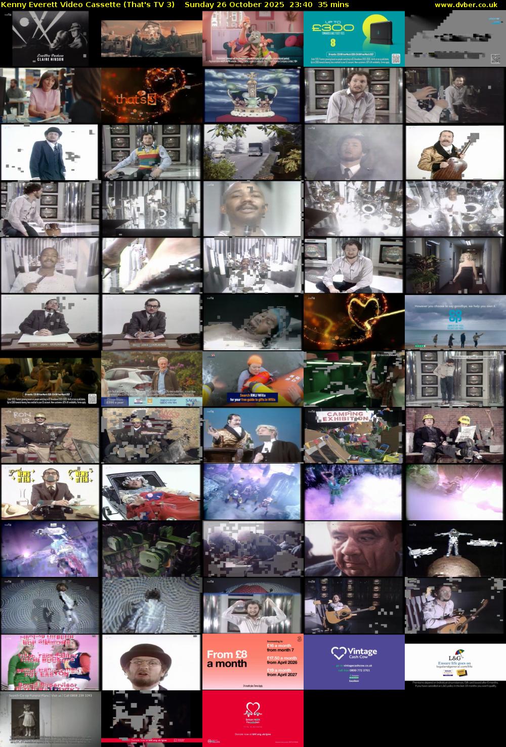 Kenny Everett Video Cassette (That's TV 3) Sunday 26 October 2025 23:40 - 00:15