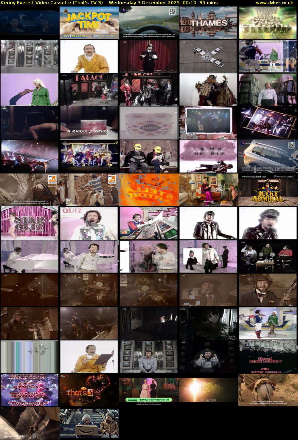 Kenny Everett Video Cassette (That's TV 3) Wednesday 3 December 2025 00:10 - 00:45