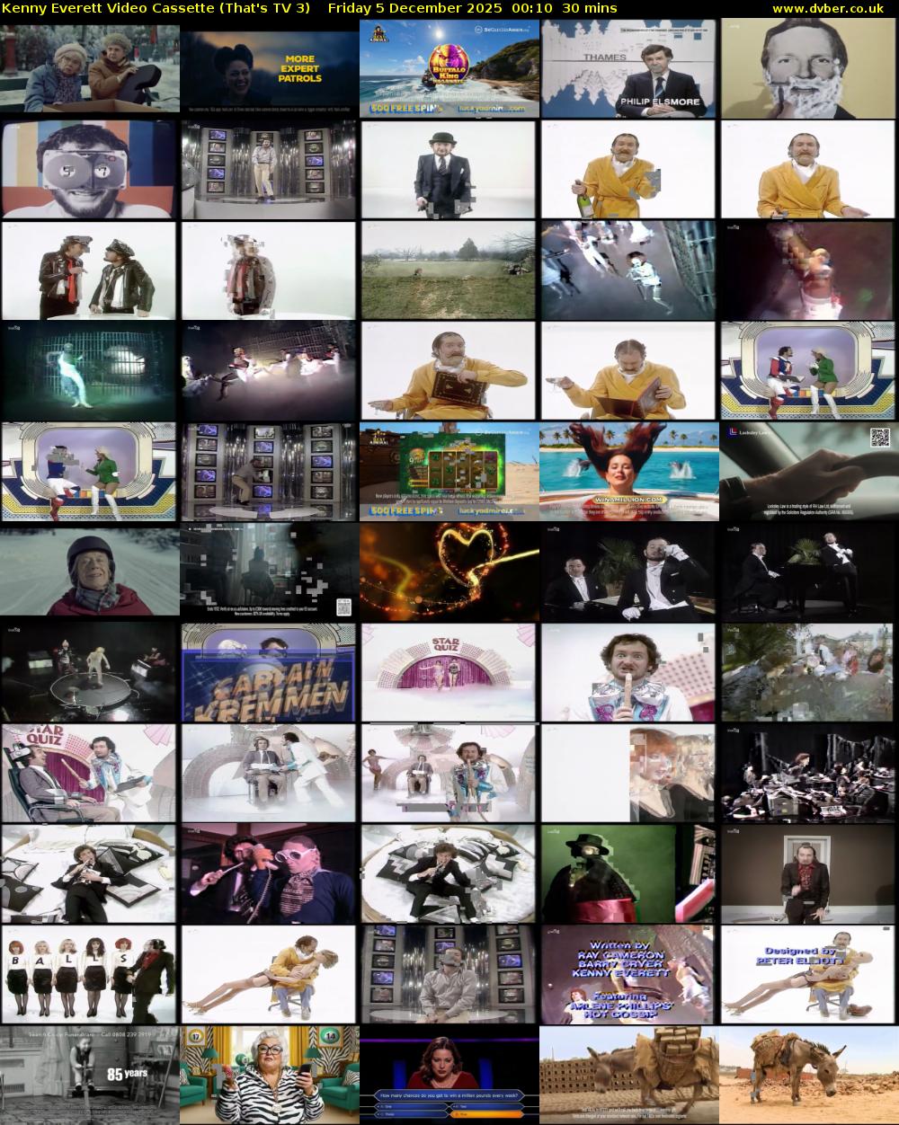 Kenny Everett Video Cassette (That's TV 3) Friday 5 December 2025 00:10 - 00:40