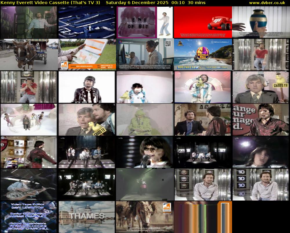 Kenny Everett Video Cassette (That's TV 3) Saturday 6 December 2025 00:10 - 00:40