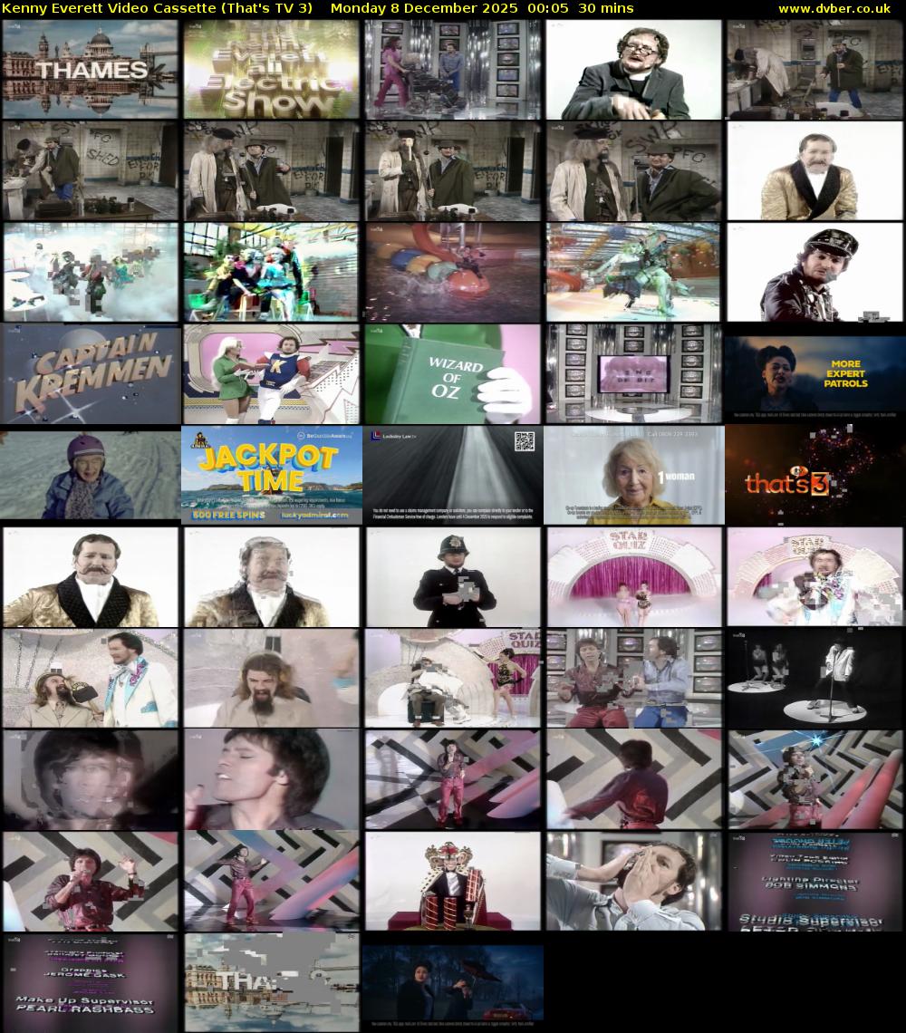 Kenny Everett Video Cassette (That's TV 3) Monday 8 December 2025 00:05 - 00:35