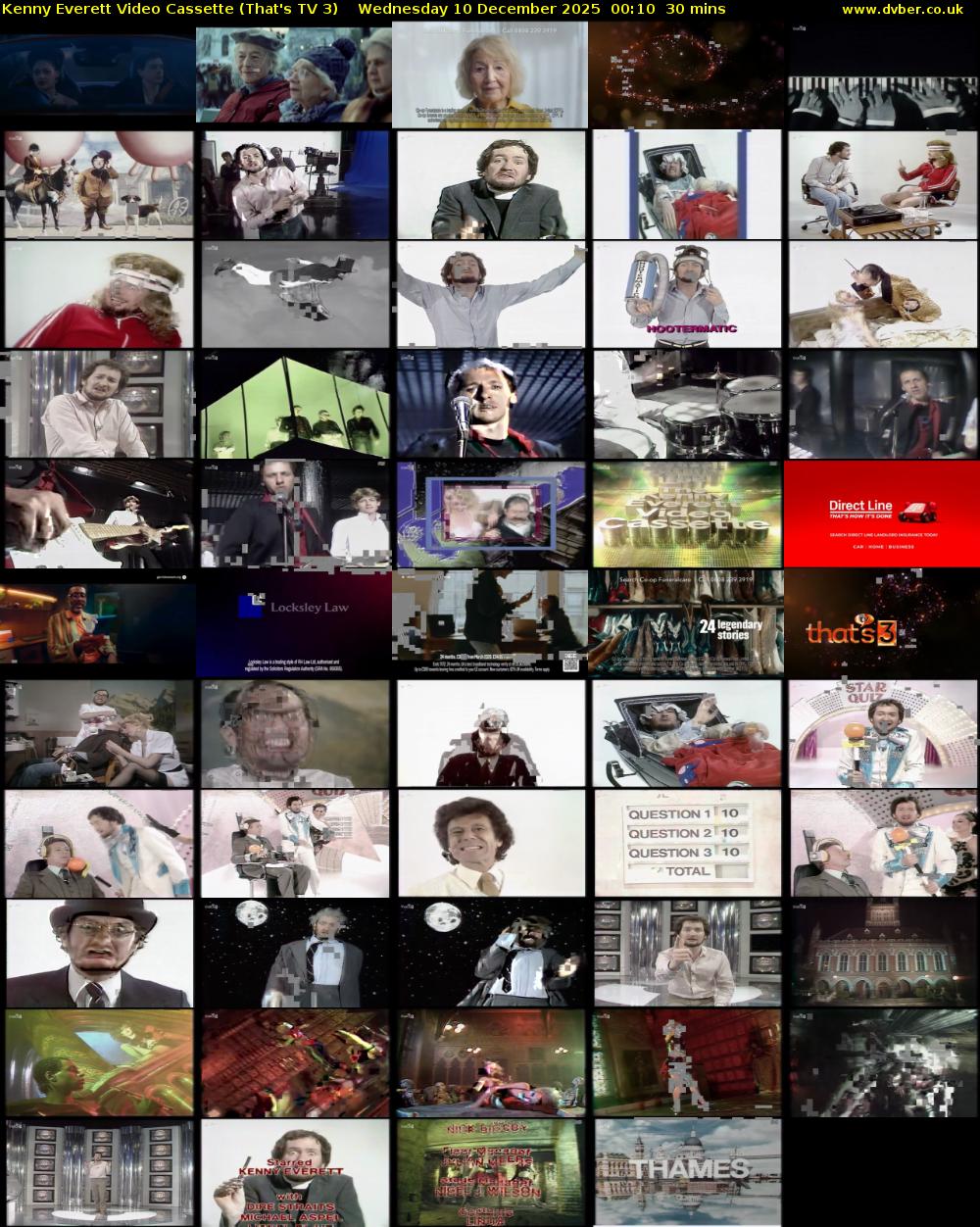 Kenny Everett Video Cassette (That's TV 3) Wednesday 10 December 2025 00:10 - 00:40